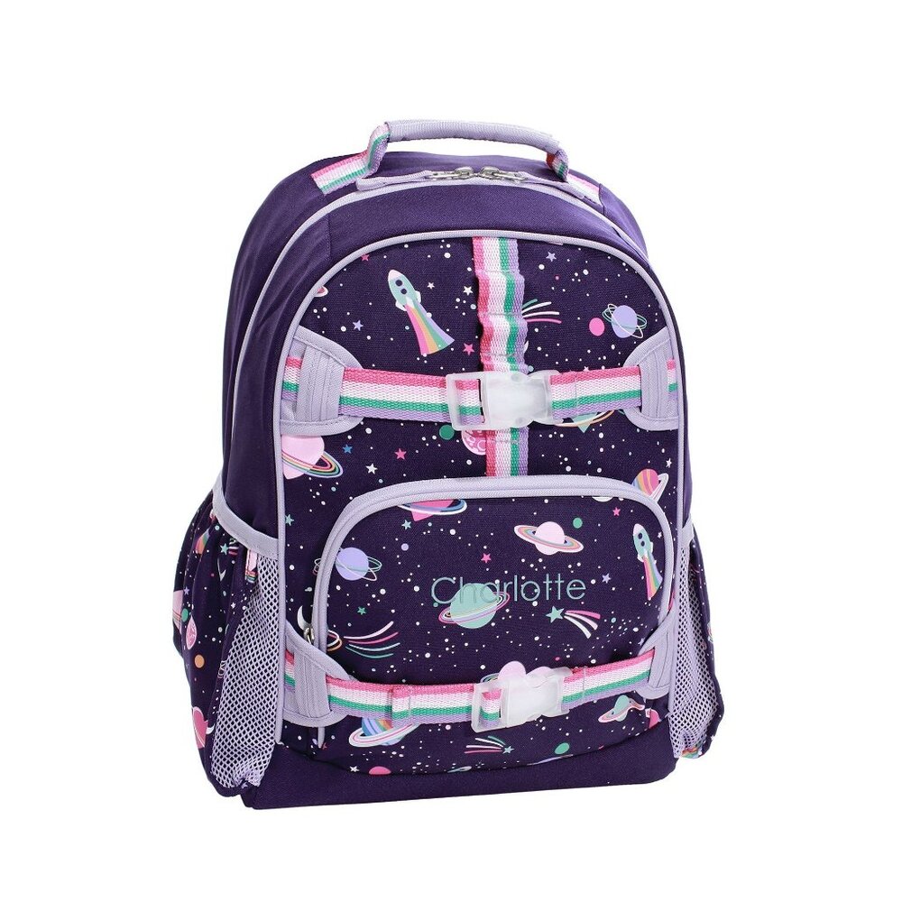 Pottery Barn Kids Mackenzie Rainbow Heart Galaxy Glow-in-the-Dark Backpack Large